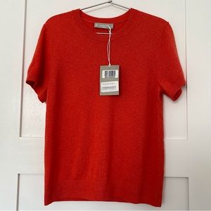 NWT ❤️‍🔥 Everlane The Cashmere Tee in Heathered Currant coral red orange